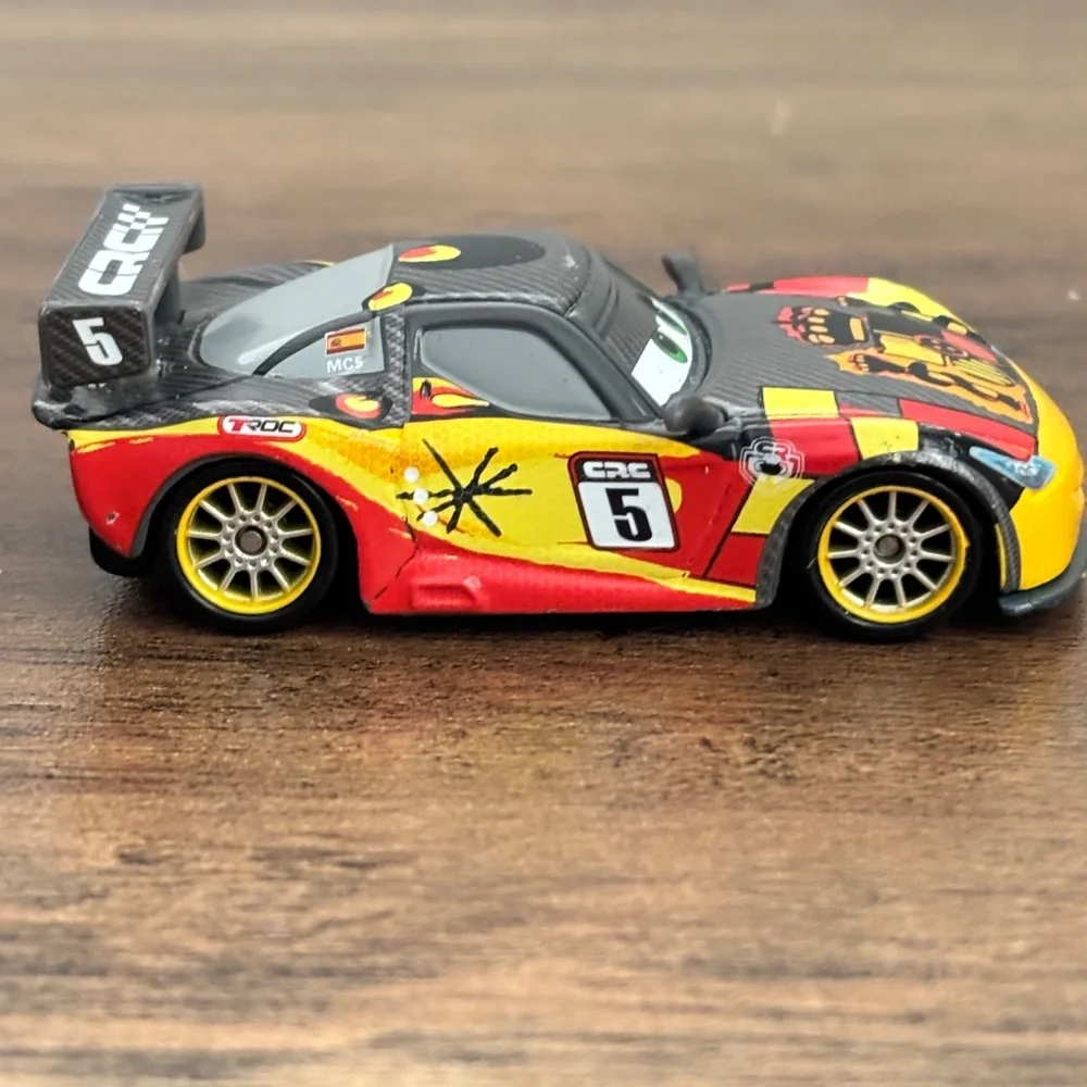 Disney Pixar Cars 2 Miguel Camino Diecast Gray Carbon Racers Toy Loose Mattel